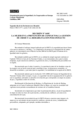 Liubliana Decisión Nº 14/05 La Mujer En La Prevención De Conflictos, La Gestión De Crisis Y La Rehabilitación Posconflicto