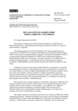 Declaración de Madrid sobre Medio Ambiente y Seguridad