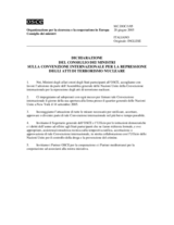 Dichiarazione del Consiglio dei Ministri sulla convenzione internazionale per la repressione degli atti di terrorismo nucleare