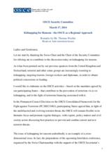 Kidnapping for Ransom - the OSCE as a Regional Approach