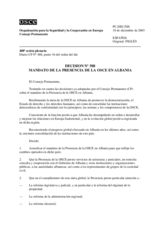 Decision nº 588 Mandato de la Presencia de la OSCE en Albania
