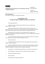 Decisione N.588 Mandato della presenza OSCE in Albania