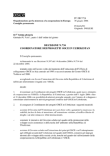 Decisione n.734 coordinatore dei progetti OSCE in Uzbekistan 