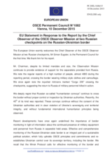 Statement by the Luxembourgian EU Presidency in response to the report by the Chief Observer of the OSCE Observer Mission at two Russian checkpoints on the Russian-Ukrainian border, Mr. Simon Eugster