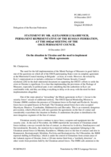 Statement by the Delegation of the Russian Federation on the situation in Ukraine and the need to implement the Minsk agreements