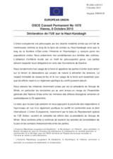 Déclaration de l’UE sur le Haut-Karabagh