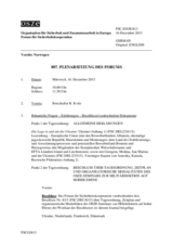 Journal der 807. Plenarsitzung des Forums