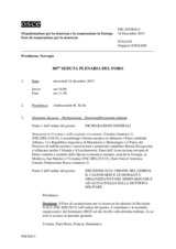 Giornale della 807a Seduta plenaria del Foro di cooperazione per la sicurezza