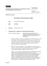 Giornale della 801a Seduta plenaria del Foro di cooperazione per la sicurezza