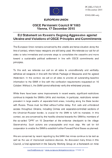 Statement by the Luxembourgian EU Presidency on the ongoing aggression against Ukraine and violations of OSCE principles and commitments by the Russian Federation