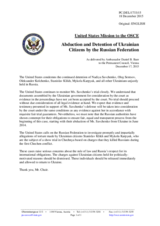 Statement by the Delegation of the United States of America on the abduction and illegal detention of Ukrainian citizens by the Russian Federation