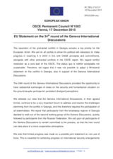 Statement by the Luxembourgian EU Presidency on the Thirty-fourth round of the Geneva International Discussions, held on 9 December 2015