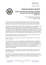 Statement by the Delegation of the United States of America on the racial discrimination in the United States of America