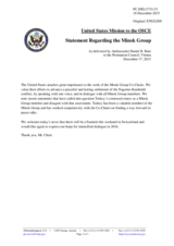 Statement by the Delegation of the United States of America on the Minsk Group.