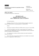 Le Conseil permanent Décision No. 835