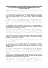 Welcome speech by Ambassador Robert Bosch, Head of the OSCE Presence in Albania Welcome speech by Ambassador Robert Bosch, Head of the OSCE Presence in Albania