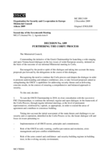 Decision No. 1/09, Furthering the Corfu Process Decision No. 1/09, Furthering the Corfu Process