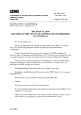 Decision No. 13.09, Granting of the Status of Partner for Co-Operation to Australia