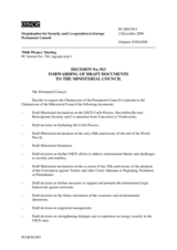 Decision No. 913, Forwarding of Draft Documents to the Ministerial Council