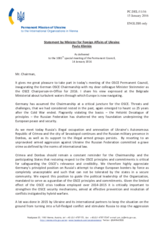 Statement by the Delegation of the Ukraine in response to the address by the Chairperson-in-Office of the OSCE, Minister for Foreign Affairs of Germany, H.E. Frank-Walter Steinmeier