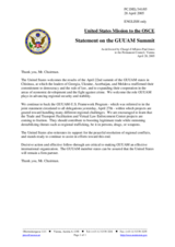 Statement by the Delegation of the United States of America on the GUUAM Summit