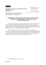 Ministerial Commemorative Declaration on the Seventieth Anniversary of the End of the Second World War