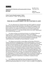 Ministererklärung über die Zusammenarbeit mit den Partnern in Asien