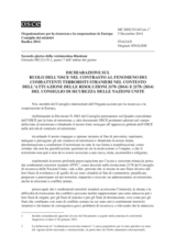 Dichiarazione sul ruolo dell’OSCE nel contrasto al fenomeno dei combattenti terroristi stranieri nel contesto dell’attuazione delle risoluzioni 2170 (2014) e 2178 (2014) del Consiglio di sicurezza delle Nazioni Unite