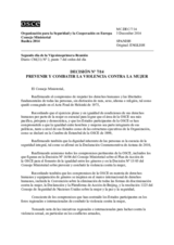 Decisión Nº 7/14 relativa a prevenir y combatir la violencia contra la mujer