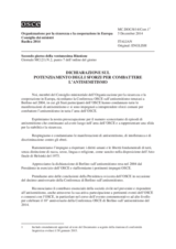 Dichiarazione sul potenziamento degli sforzi per combattere l’antisemitismo