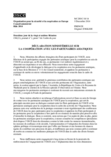 Déclaration ministérielle sur la coopération avec les partenaires asiatiques