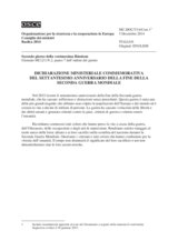 Dichiarazione ministeriale commemorativa del settantesimo anniversario della fine della Seconda guerra mondiale