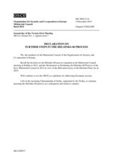 Declaration on Further Steps in the Helsinki+40 Process