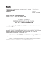 Dichiarazione su ulteriori iniziative nel quadro del processo di Helsinki+40