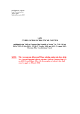 Law on Financing of Political Parties