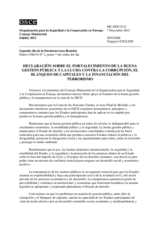 Declaración sobre el fortalecimiento de la buena gobernanza y la lucha contra la corrupción, el blanqueo de capitales y la financiación del terrorismo