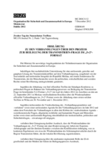 Erklärung zu den Verhandlungen über den Prozess zur Beilegung der Transnistrien-Frage im ,,5+2‘‘-Format