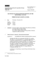 Journal of the Second Day of the 18th Meeting of the Ministerial Council