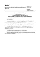 Beschluss Nr. 1/13 Verlängerung des Mandats der OSZE-Beauftragten für Medienfreiheit