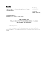 Forwarding of a Draft Agenda to the Ministerial Council (fr)