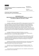 Decisione n.6/13 protezione delle reti energetiche da calamità naturali e provocate dall’uomo