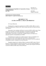 Decision No. 7/13, Combating Trafficking in Human Beings