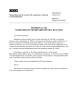 Décision No 2/11 sur la nomination du Secrétaire général de l’OSCE 