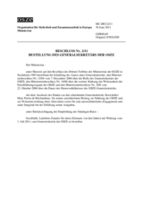 Beschluss Nr. 2/11 über die Bestellung des Generalsekretärs der OSZE 