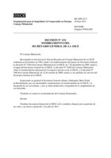 Decisión Nº 2/11 relativa al nombramiento del Secretario General de la OSCE 