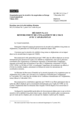 Décision No 4/11 sur le renforcement de l’engagement de l’OSCE avec l’Afghanistan