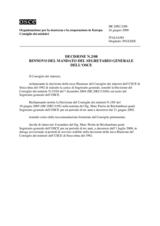 Decisione N.2/08 sul rinnovo del mandato del Segretario Generale dell’OSCE