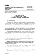 Decision No. 13/08 on issues relevant to the Forum for Security Co-operation 