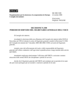 Decisione N.3/08 sui periodi di servizio del Segretario generale dell’OSCE 