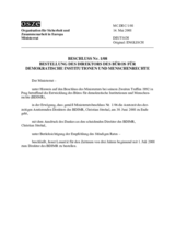 Beschluss Nr. 1/08 über die Bestellung des Direktors des Büros für demokratische Institutionen und Menschenrechte